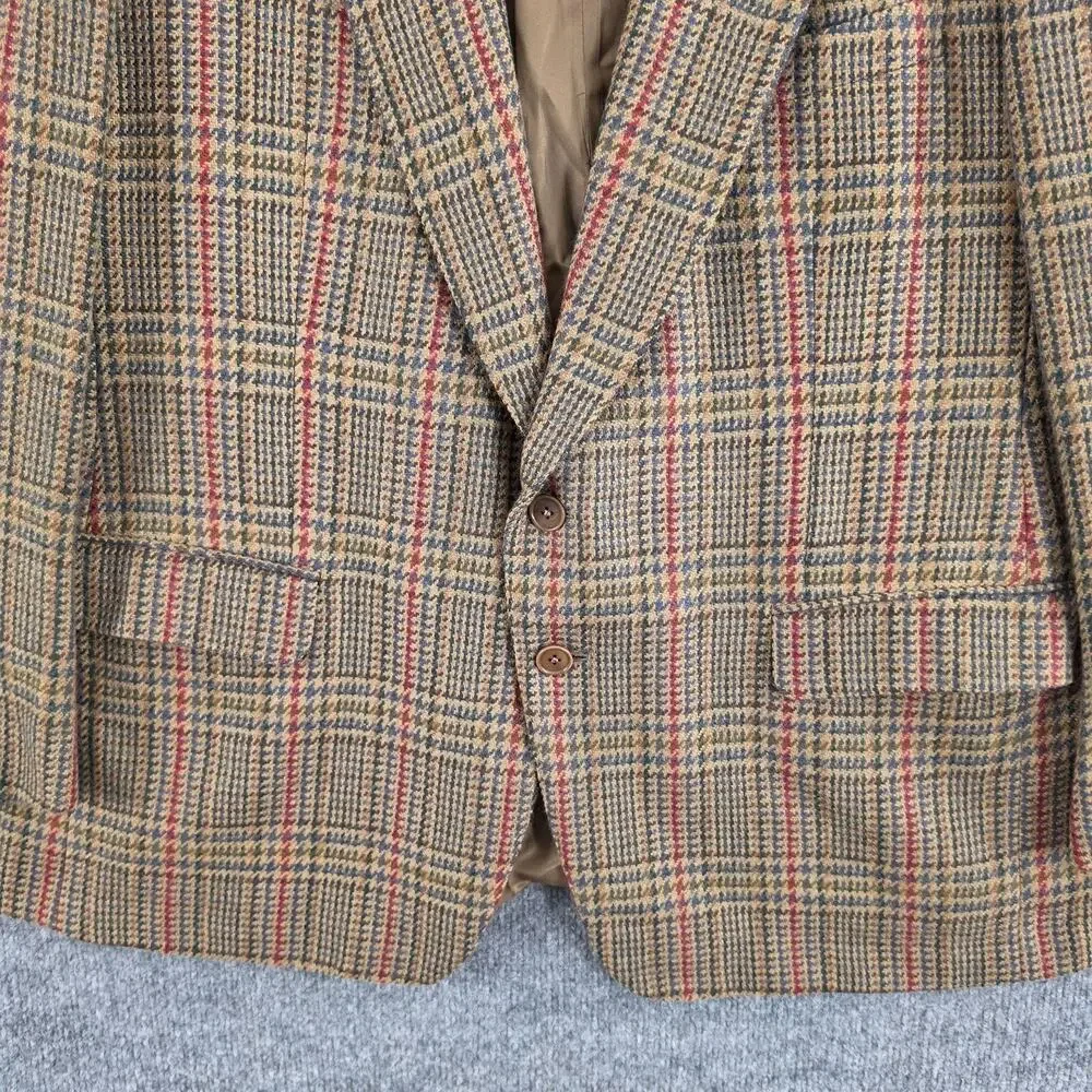 Ermenegildo Zegna Blazer Men 44 Brown Wool Plaid Tweed SportCoat Office Business
